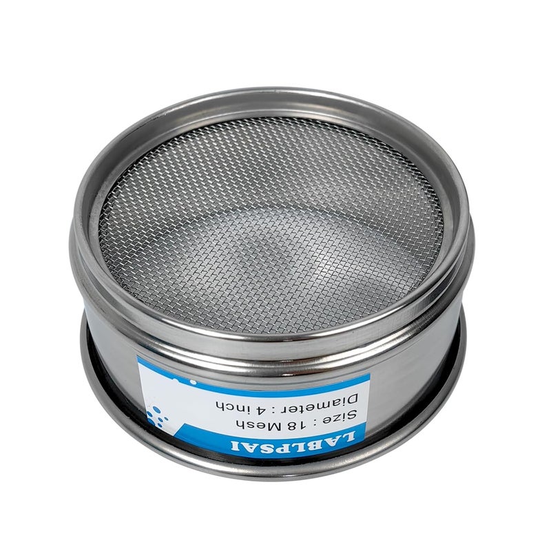 LABLPSAI 18 Mesh Lab Sieves 4" Diameter 304 Stainless Steel Wire Cloth Test Sieve for Industrial Laboratory Home - Image 2
